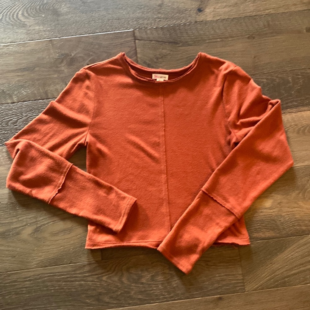 Flirtitude Active Burnt Orange Long Sleeve Shirt Womens Size M